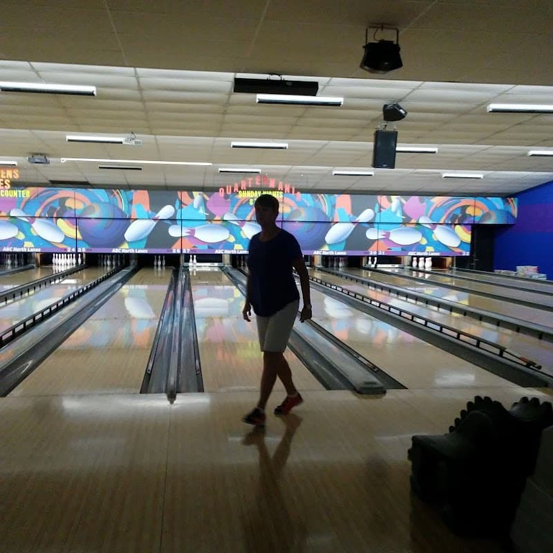 Interior view of ABC North Lanes bowling alley