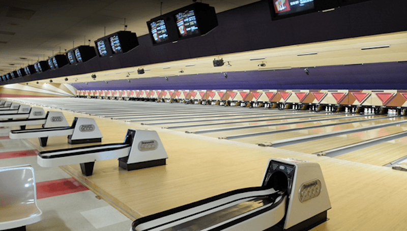 Interior view of AMF Brookgate Lanes bowling alley