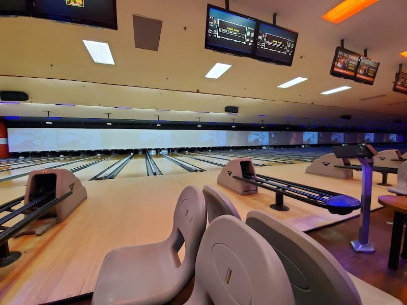 Interior view of AMF Garden City Lanes bowling alley