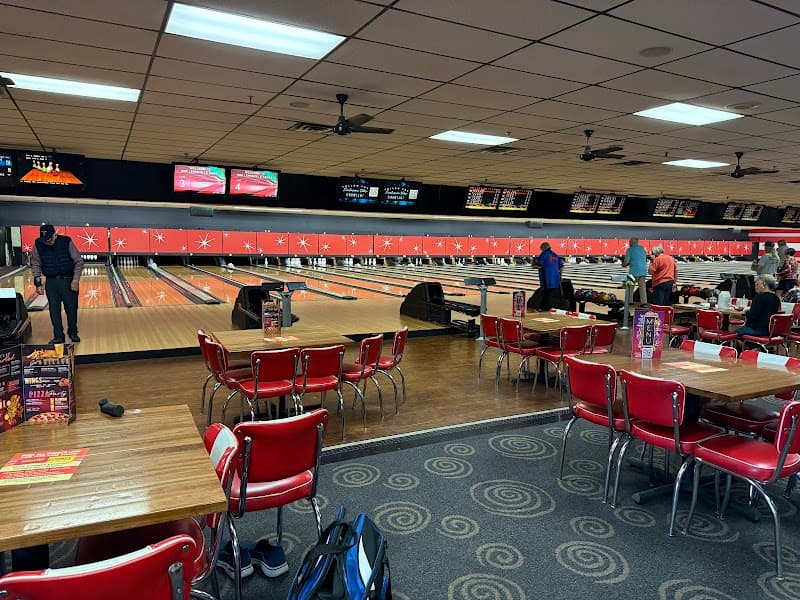 Interior view of AMF Lewisville Lanes bowling alley