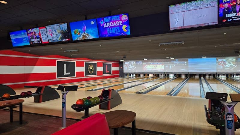 Interior view of AMF Lynchburg Lanes bowling alley