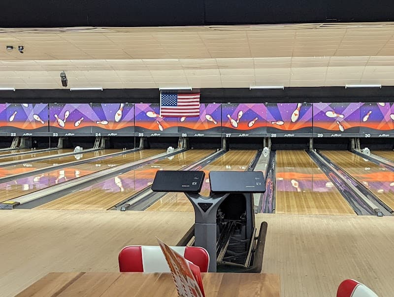 Interior view of AMF Mt. Lebanon Lanes bowling alley
