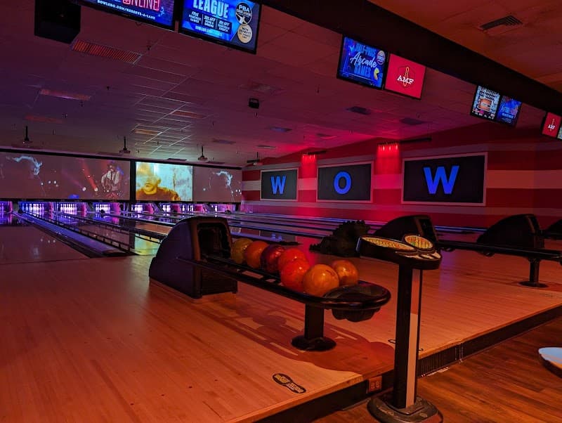 Interior view of AMF Richardson Lanes bowling alley