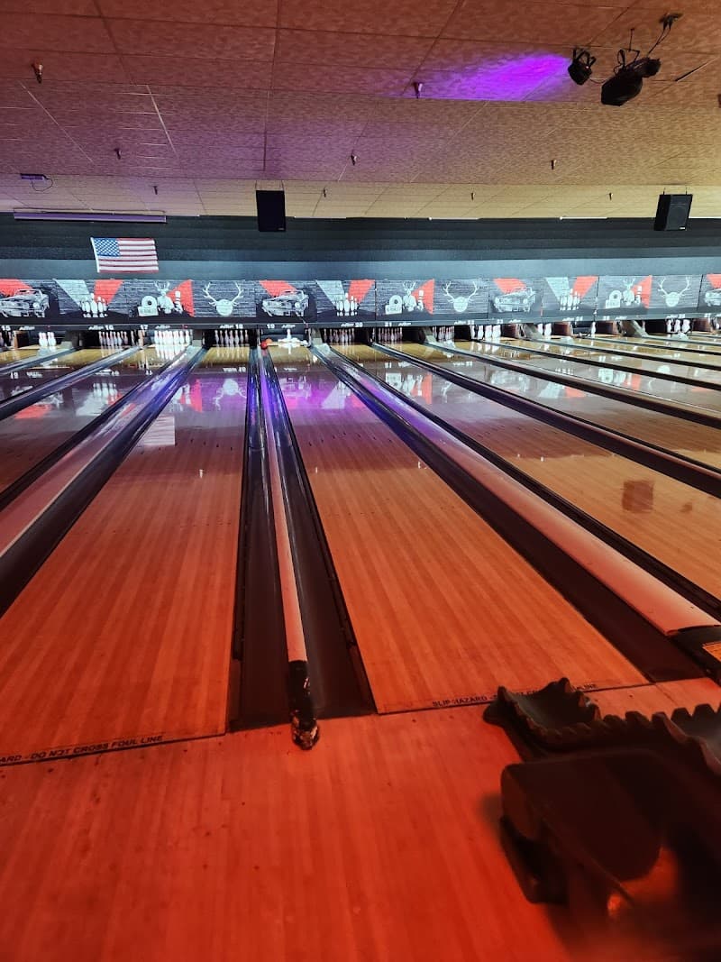 Interior view of AMF Southdale Lanes bowling alley