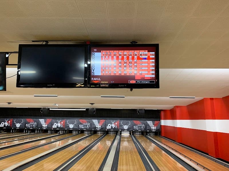 Interior view of AMF Sportsman Lanes bowling alley