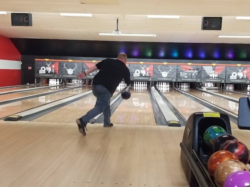 Interior view of AMF Stardust Lanes bowling alley