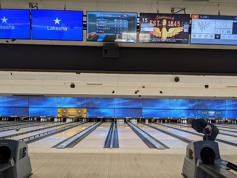 Interior view of Aaron's Family Fun Center bowling alley