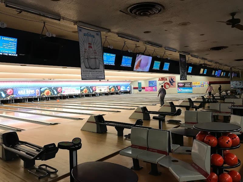 Interior view of Aiea Bowl bowling alley