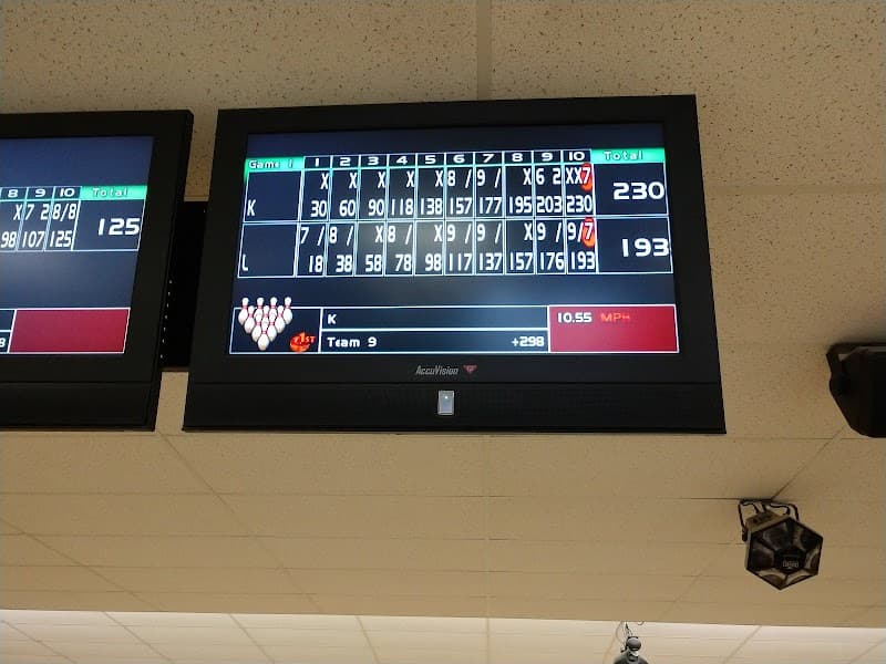 Interior view of Amron Lanes bowling alley