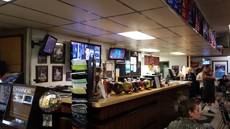 Interior view of Angola Bowl bowling alley