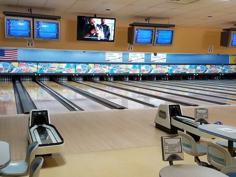 Interior view of Artesia Lanes Bowling Center bowling alley