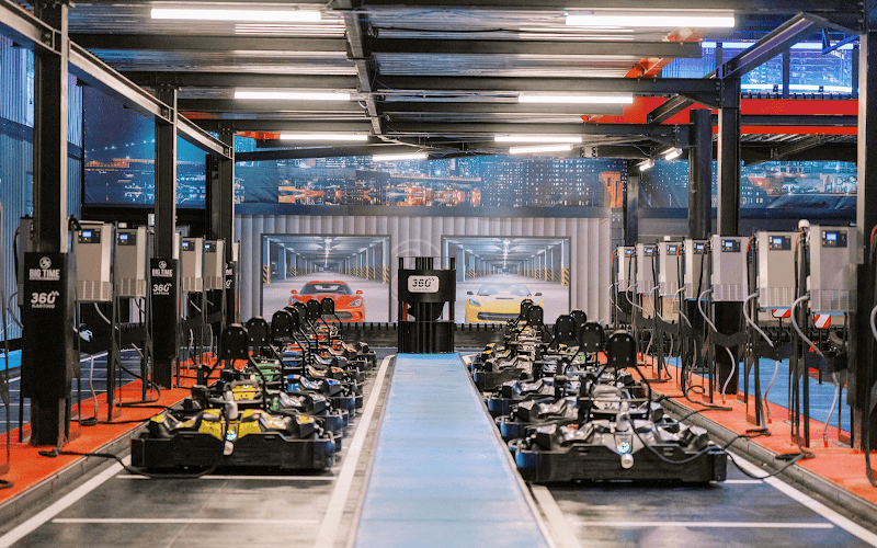 Interior view of BigTime Entertainment bowling alley