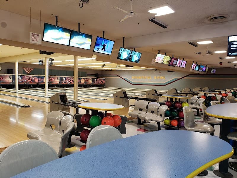 Interior view of Bountiful Bowl bowling alley
