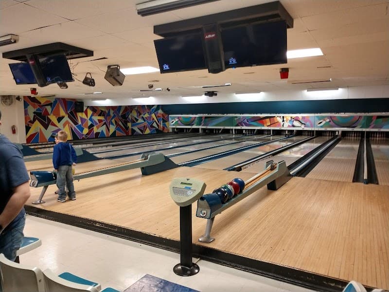 Interior view of Bowl-A-Rena Bowling Lanes bowling alley