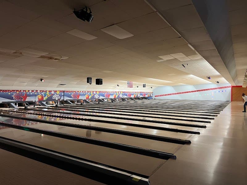 Interior view of Bowl America Fairfax bowling alley