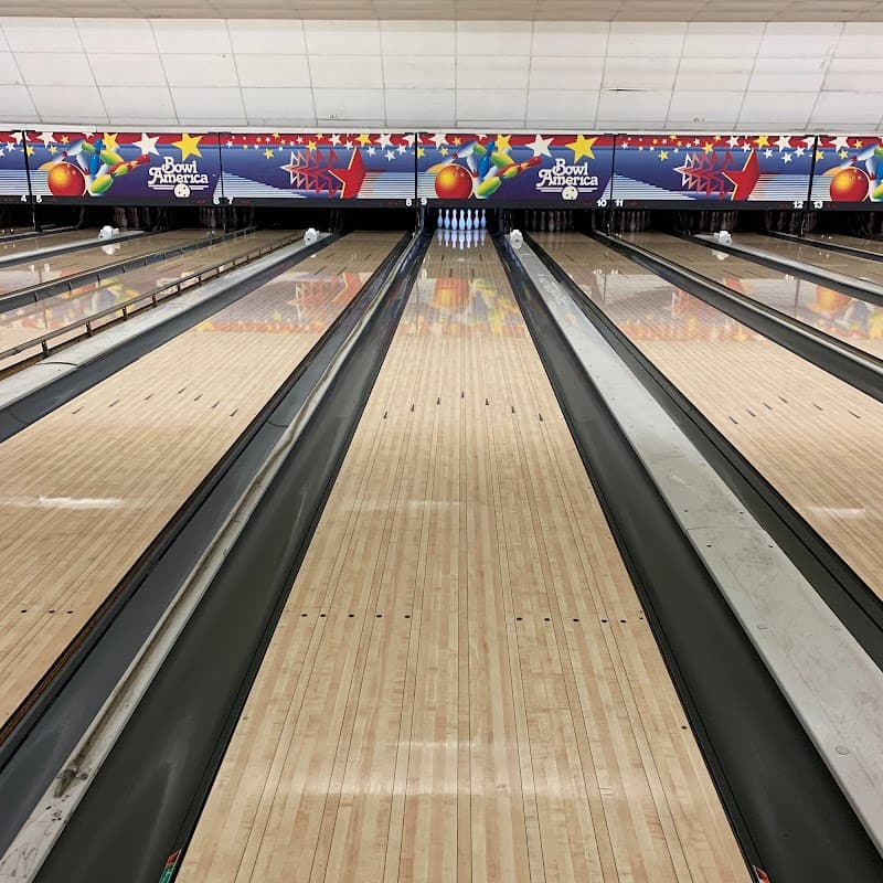 Interior view of Bowl America Falls Church bowling alley