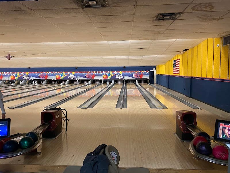 Interior view of Bowl America Shirley bowling alley
