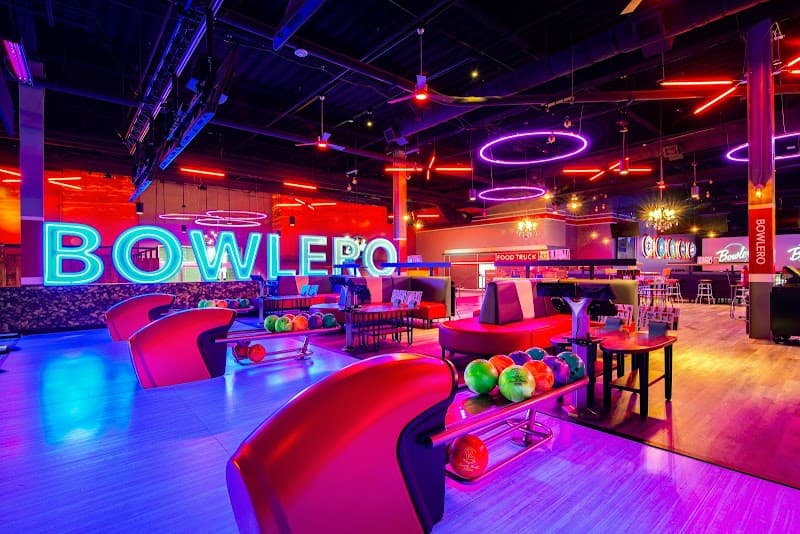 Interior view of Bowlero - Arcadia bowling alley