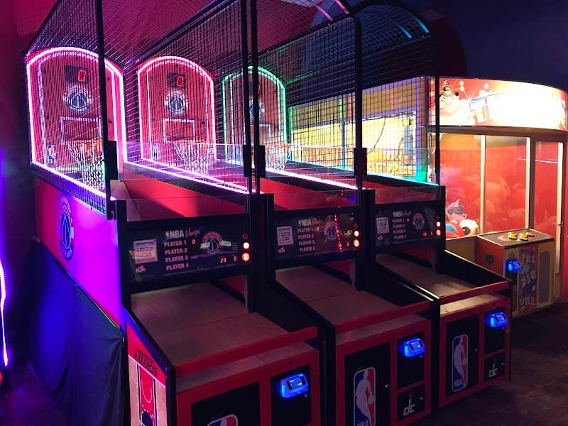 Interior view of Bowlero Bethesda bowling alley