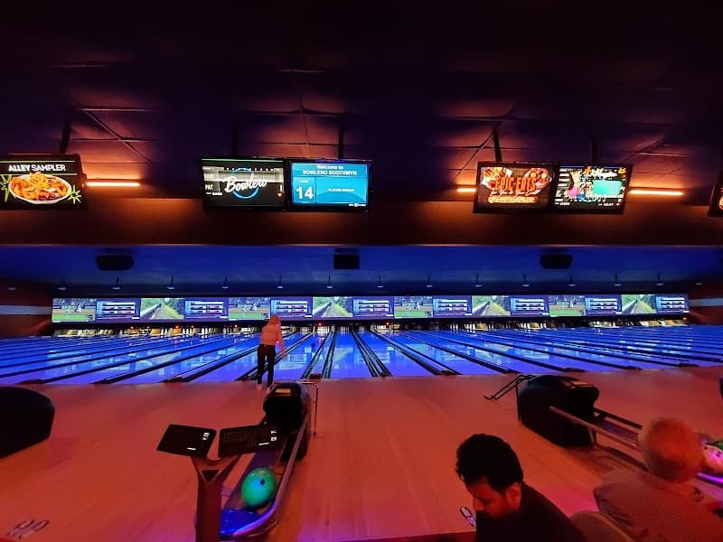 Interior view of Bowlero Boothwyn bowling alley