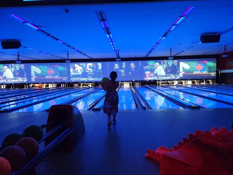 Interior view of Bowlero Durham bowling alley