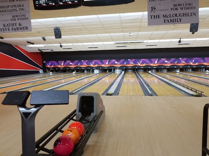 Interior view of Bowlero East Meadow bowling alley