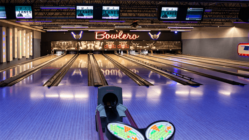 Interior view of Bowlero Lanes bowling alley