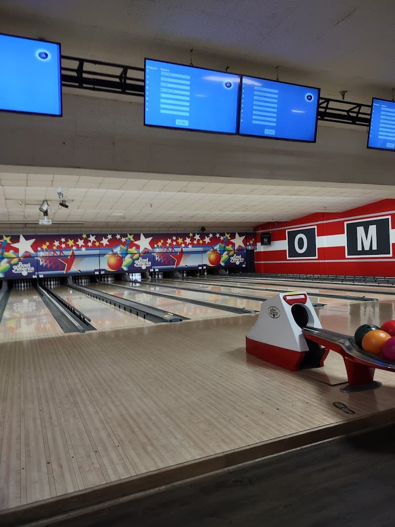 Interior view of Bowlero Mandarin bowling alley