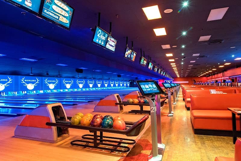 Interior view of Bowlero Milford bowling alley