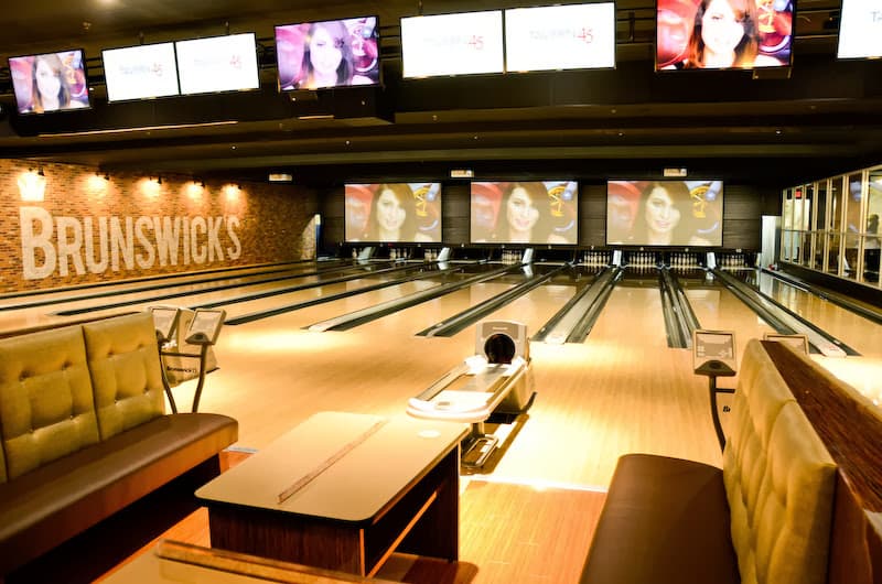 Interior view of Bowlero Norcross bowling alley