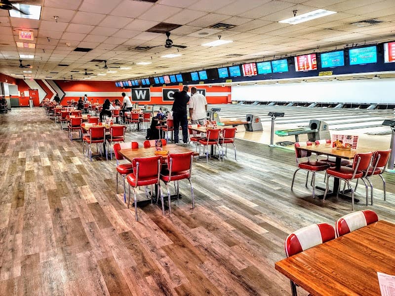 Interior view of Bowlero Normandy bowling alley