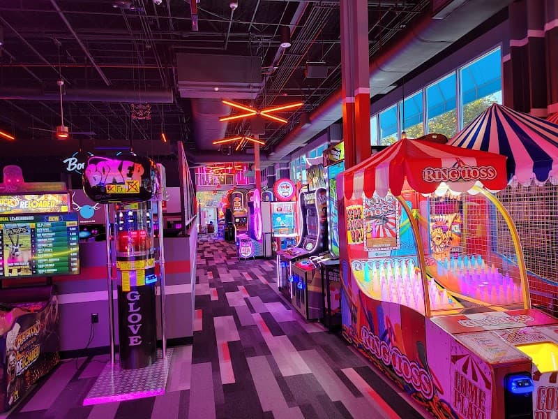 Interior view of Bowlero Oxnard bowling alley