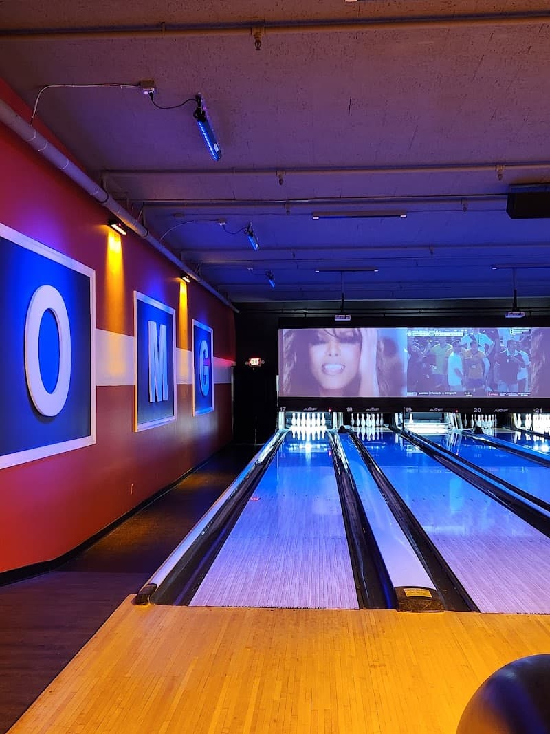 Interior view of Bowlero Rochester bowling alley