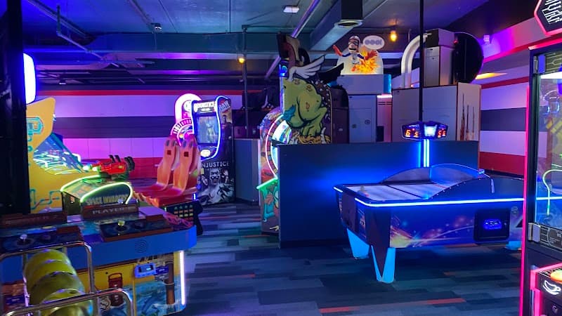 Interior view of Bowlero Roselle bowling alley