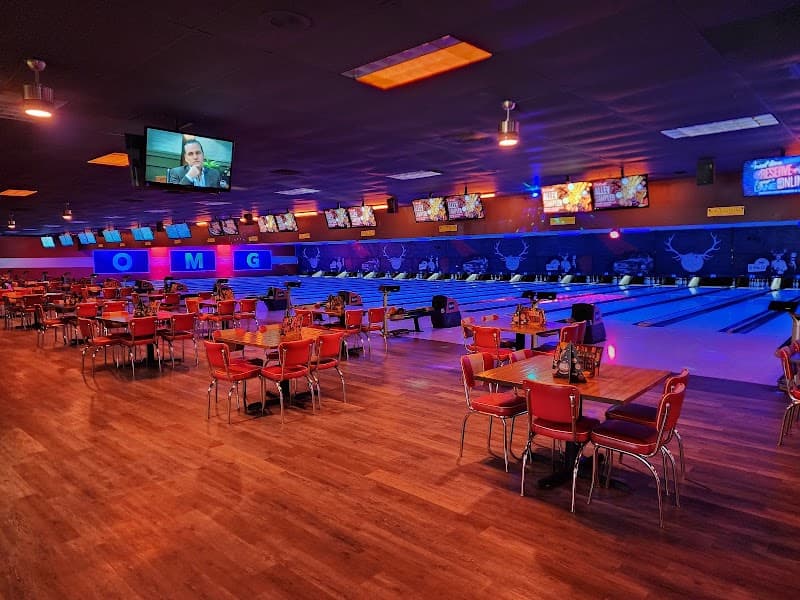 Interior view of Bowlero Roswell bowling alley
