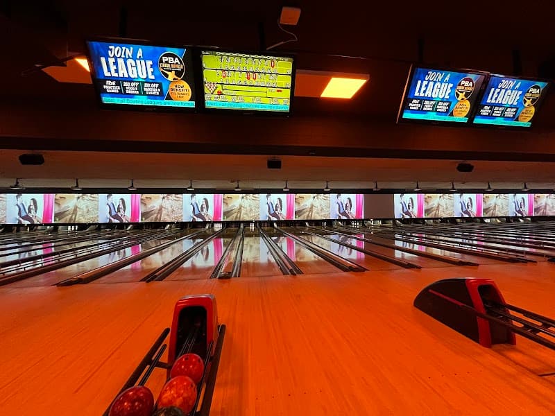 Interior view of Bowlero South Boulevard bowling alley
