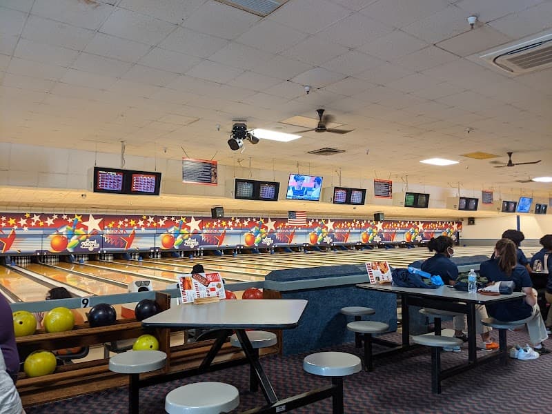 Interior view of Bowlero Southside bowling alley