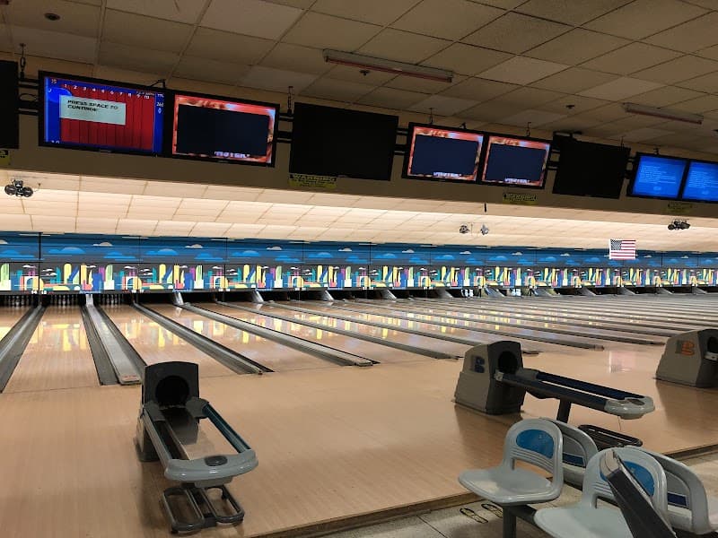 Interior view of Bowlero West Covina bowling alley