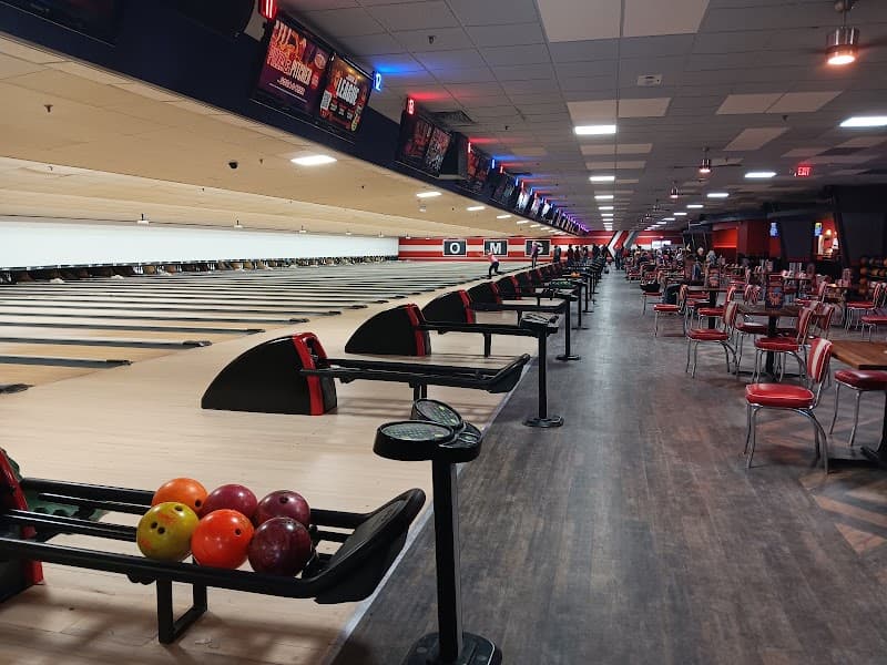 Interior view of Bowlero West End bowling alley
