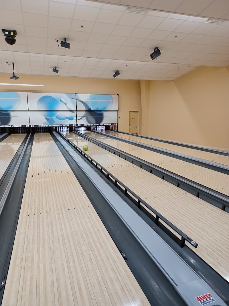 Interior view of The Nugget Bowl bowling alley