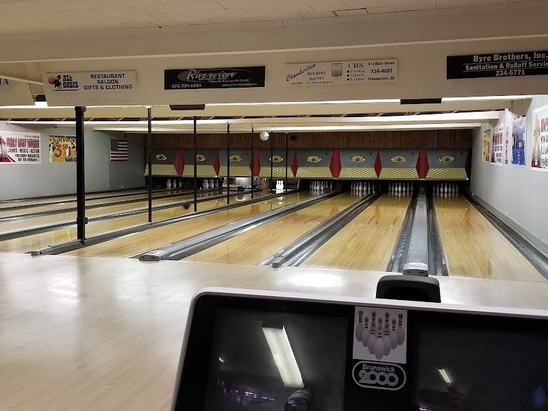 Interior view of Bowling Dome bowling alley