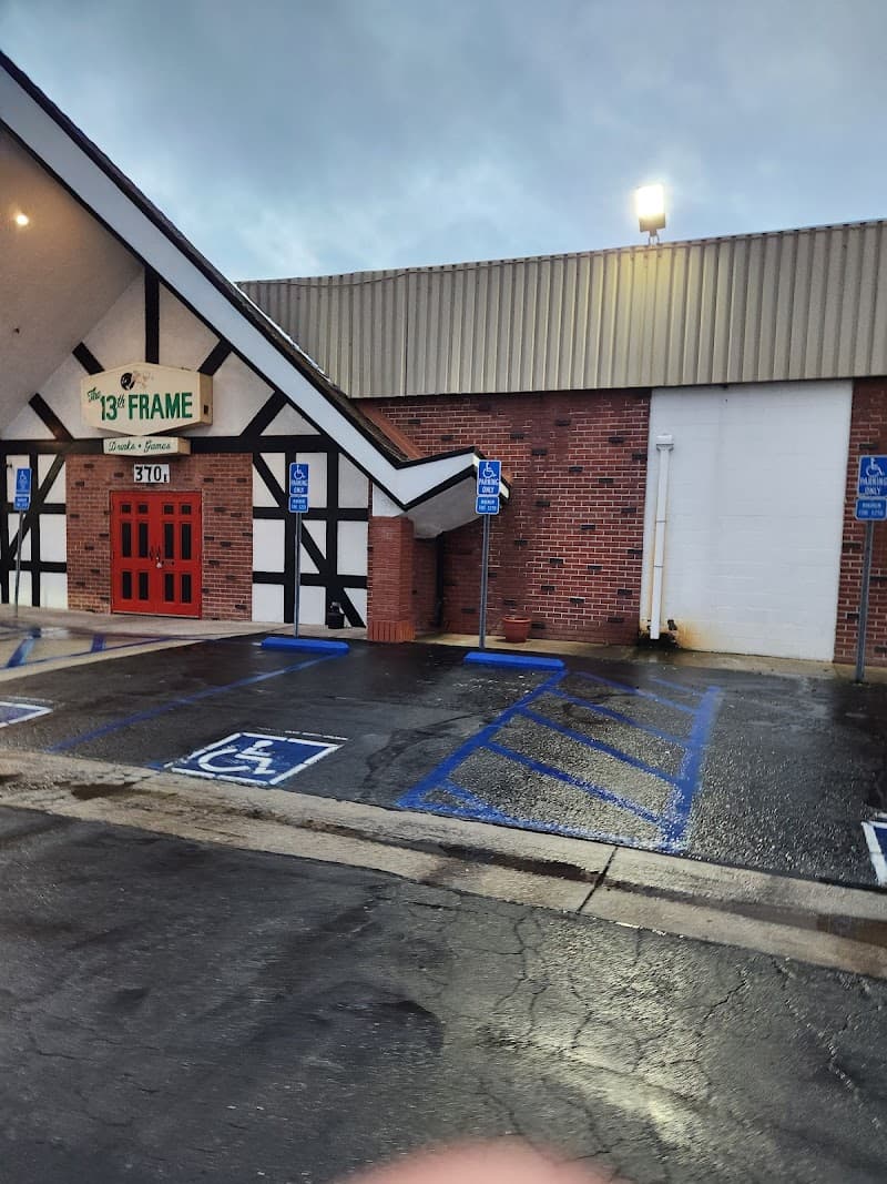 Interior view of Bowl's 13th Frame Lounge bowling alley