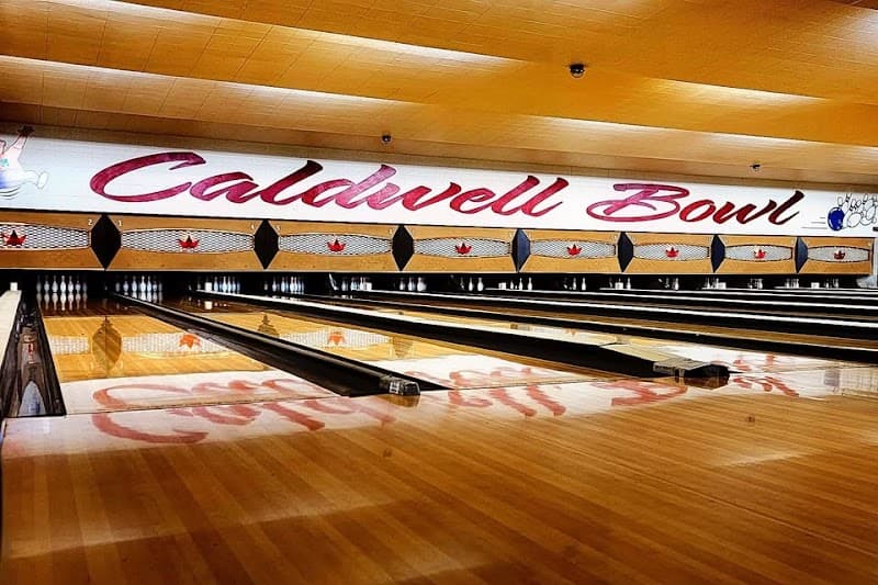 Interior view of Caldwell Bowl bowling alley