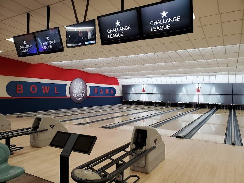 Interior view of Callahan's Bowl-O-Rama bowling alley