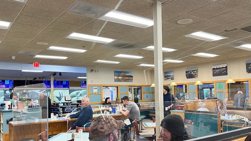 Interior view of Camden's bowling alley