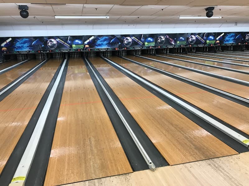 Interior view of Cape Ann Lanes/ Laneside Pub & Brewery bowling alley
