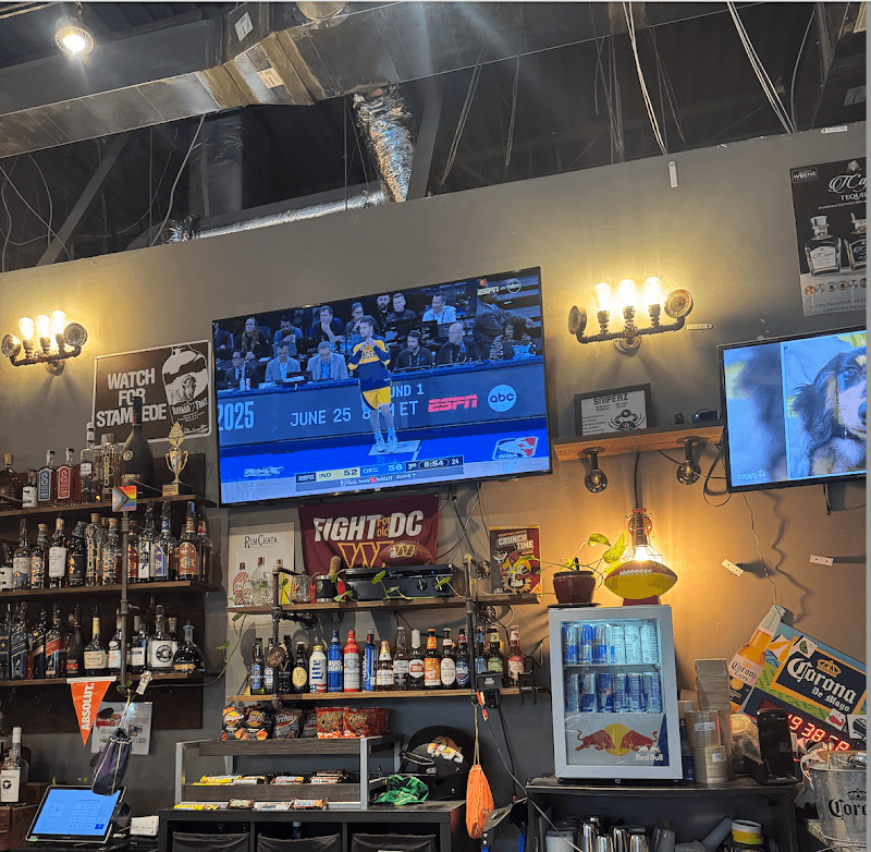 Interior view of Center Pocket Sports Bar bowling alley