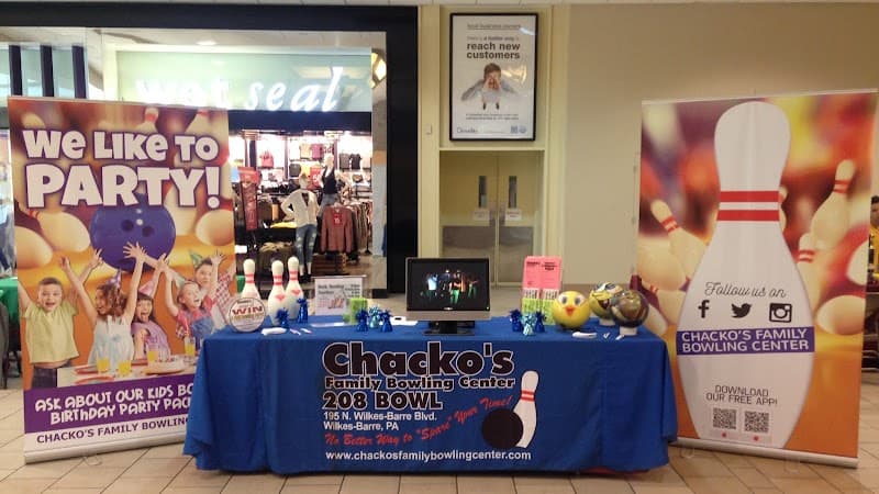 Interior view of Chacko's Family Bowling Center bowling alley