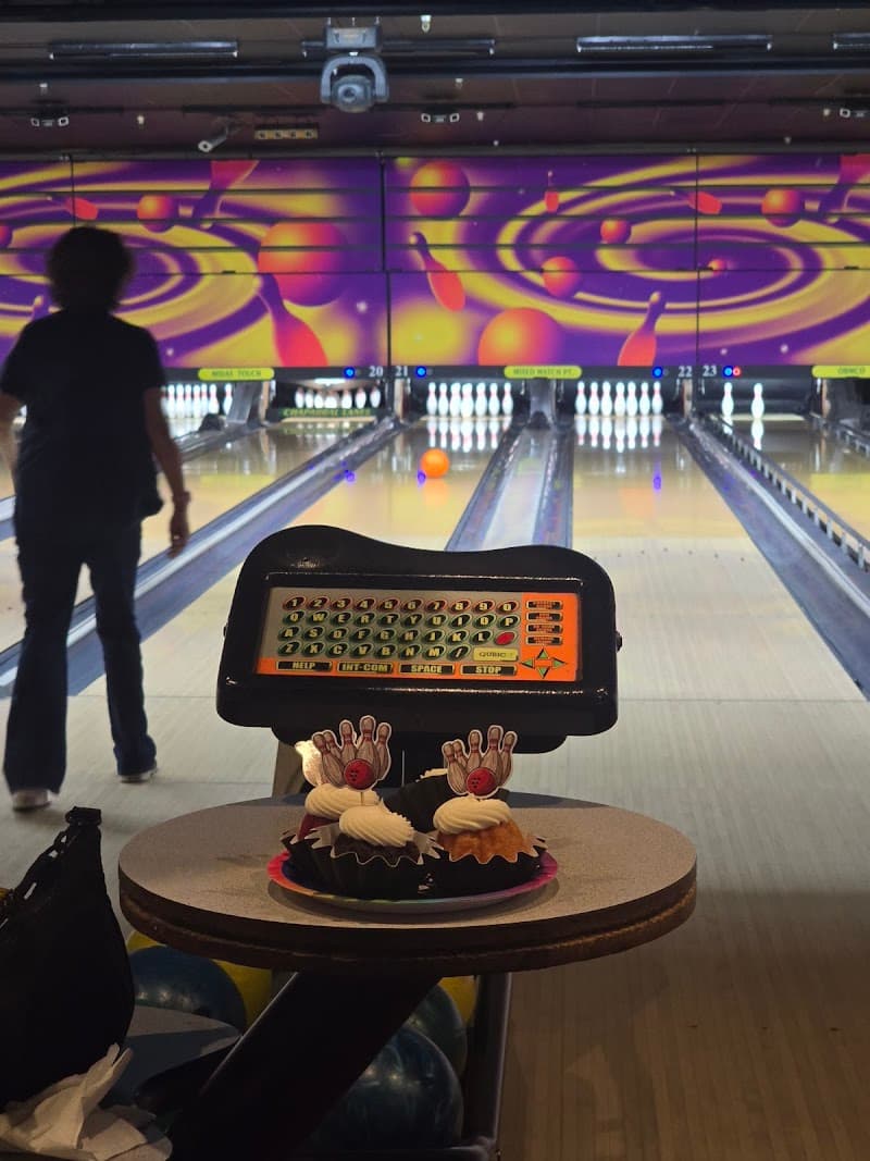Interior view of Chaparral Lanes bowling alley