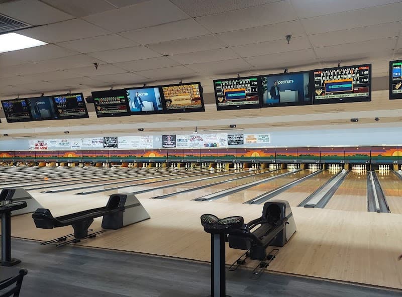 Interior view of Cherry Grove Lanes bowling alley